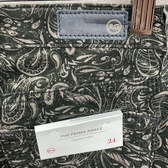 NWT AG Adriano Goldschmied Prima Ankle Cigarette Velvet Paisley Jeans Sz 24 - Picture 5 of 11